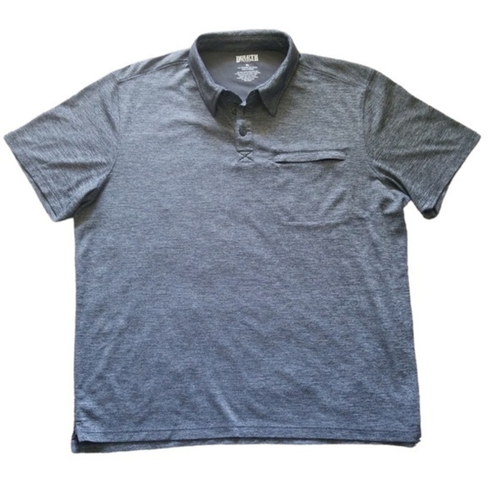 Duluth Trading Co Men's Gray Armachillo Cooling Short Sleeve Polo Shirt‎ Sz. XL
